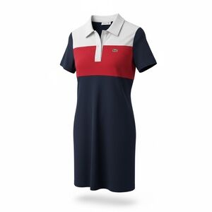 Lacoste Women's Color Block Polo Dress - Navy, Red, and White